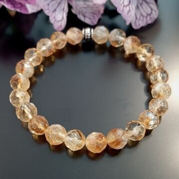 Özel Faset Kesim Sitrin Doğal Taş Bileklik