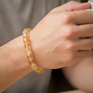 Özel Faset Kesim Sitrin Doğal Taş Bileklik