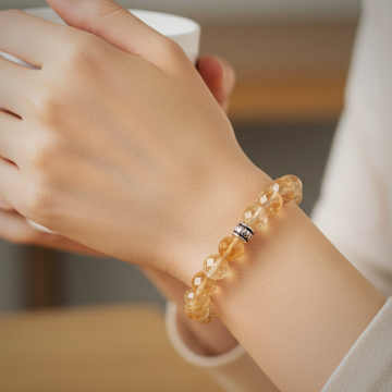 Özel Faset Kesim Sitrin Doğal Taş Bileklik