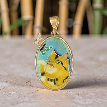 Oyuncu Bebek Kaplan Mineli Gümüş Kolye