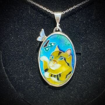 Oyuncu Bebek Kaplan Mineli Gümüş Kolye