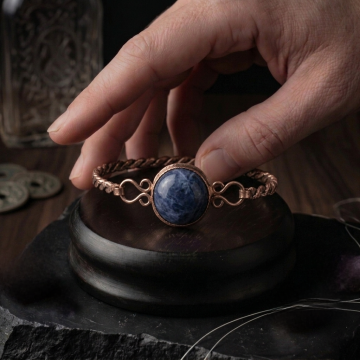 Sodalit ve Trend Bakır Bileklik (Bilezik)