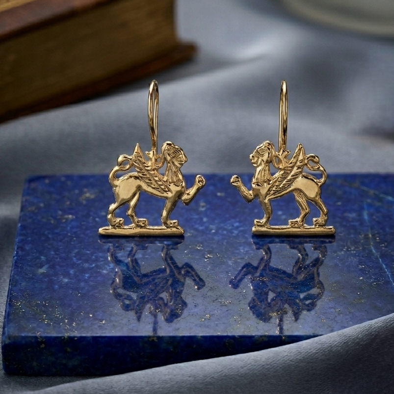 Gordion Sfenks Etnik Bronz Küpe