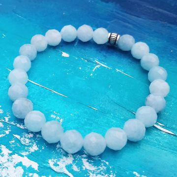Faset Kesim Akuamarin Doğal Taş Bileklik