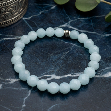 Faset Kesim Akuamarin Doğal Taş Bileklik