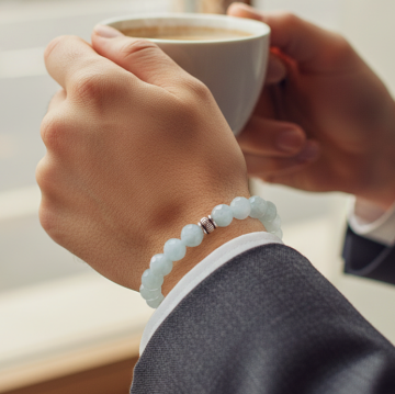 Faset Kesim Akuamarin Doğal Taş Bileklik