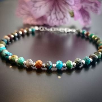 Turkuaz (Firuze) Gümüş Bileklik