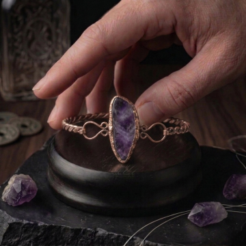 Ametist ve Bakır Trend Bileklik (Bilezik)
