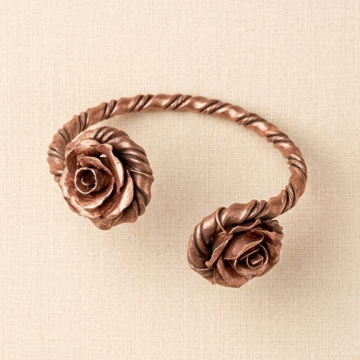 Gül Motifli Bakır Bileklik (Bilezik)