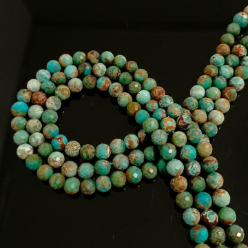 Orjinal Faset Kesim Turkuaz (Firuze) Doğal Taş Dizi