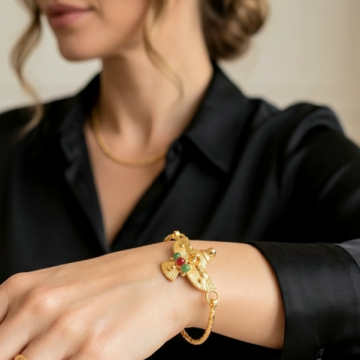 Gordion İnsan Başlı Kanatlı Figür Siren Bronz Bileklik