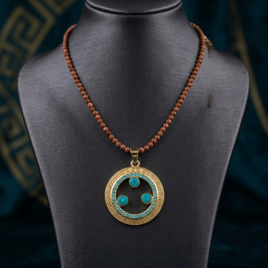 Antik Tasarım Bronz Kolye