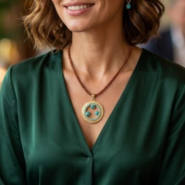 Antik Tasarım Bronz Kolye