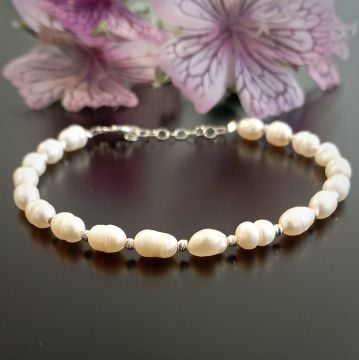 İnci Gümüş Bileklik