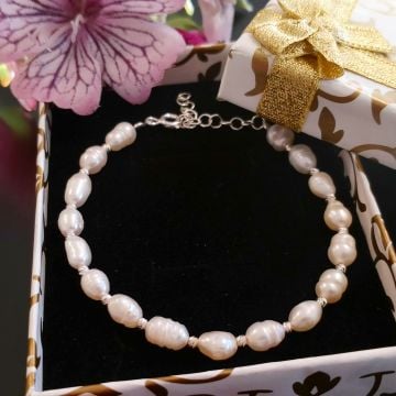 İnci Gümüş Bileklik