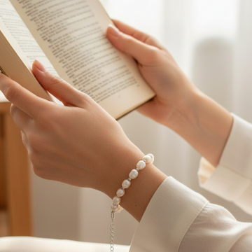 İnci Gümüş Bileklik