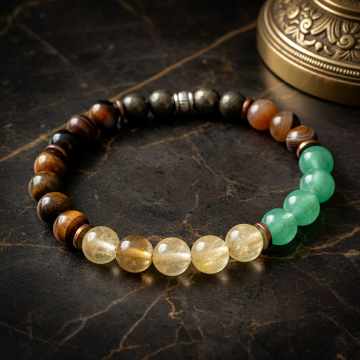 Bolluk, Bereket ve Şans Temalı Doğal Taş Bileklik