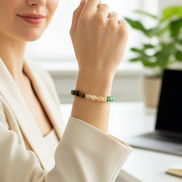 Bolluk, Bereket ve Şans Temalı Doğal Taş Bileklik