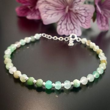 Krizopras Taşı Gümüş Bileklik - Enerji Dengeleyici Temalı