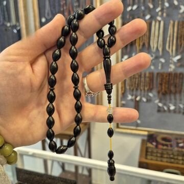 Usta İşi Arpa Kesim Abanoz Ağacı 33 lük Tesbih