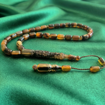 Usta İşi Kapsül Kesim İşlemeli Bufalo Boynuzu 33 lük Tesbih