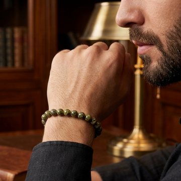 Zebercet (Peridot) Doğal Taş Bileklik - 7mm