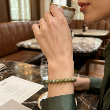 Zebercet (Peridot) Doğal Taş Bileklik - 7mm