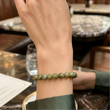 Zebercet (Peridot) Doğal Taş Bileklik - 7mm
