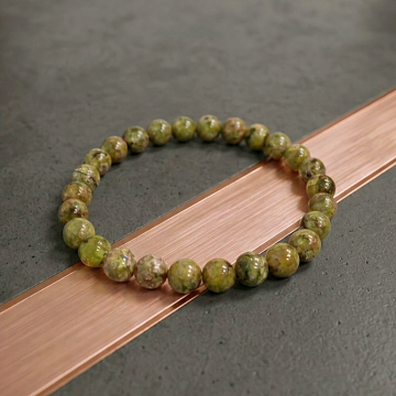 Zebercet (Peridot) Doğal Taş Bileklik - 7mm