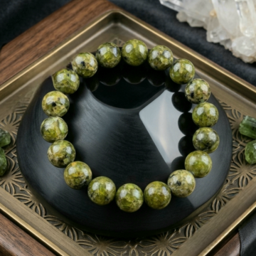Zebercet (Peridot) Doğal Taş Bileklik - 12mm