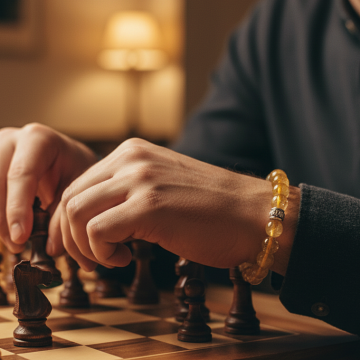 Gold Rutil Kuvars Doğal Taş Bileklik