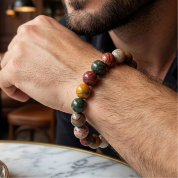 Picasso Jasper Doğal Taş Bileklik 10 mm