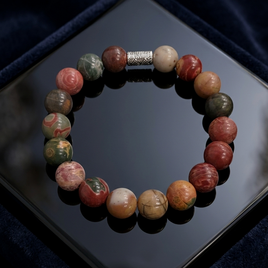Picasso Jasper Doğal Taş Bileklik 10 mm