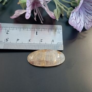 Gold Rutil Kuvars Taşı Kabaşon