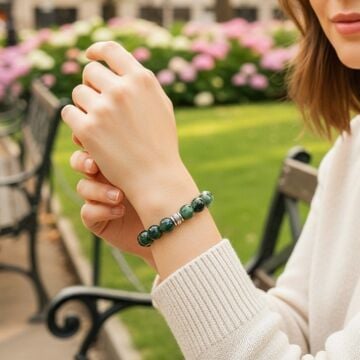 Yosunlu Akik (Moss Agat) Doğal Taş Bileklik