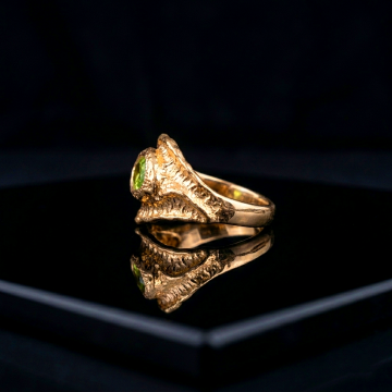 Zebercet (Peridot) Taşlı Tasarım Gümüş Yüzük