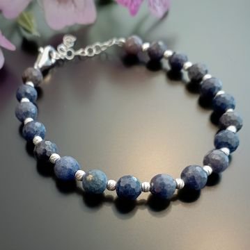 Mavi Safir Tasarım Gümüş Bileklik - Bilgelik ve Ruhsal Denge