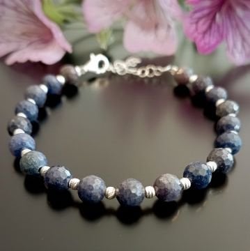 Mavi Safir Tasarım Gümüş Bileklik - Bilgelik ve Ruhsal Denge