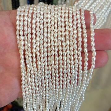 Arpa İnci 3-4mm Doğal Taş Dizi