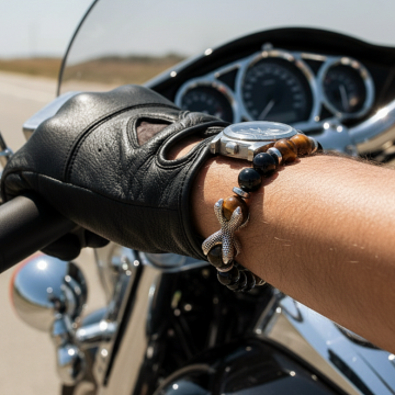 Oniks, Kaplangözü ve Hematit Doğal Taş Bileklik -Güç ve Denge Temalı