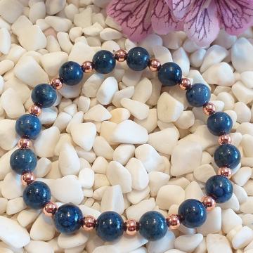 Dumortierit ve Hematit Doğaltaş Bileklik - Zihinsel Sakinlik ve Denge Temalı