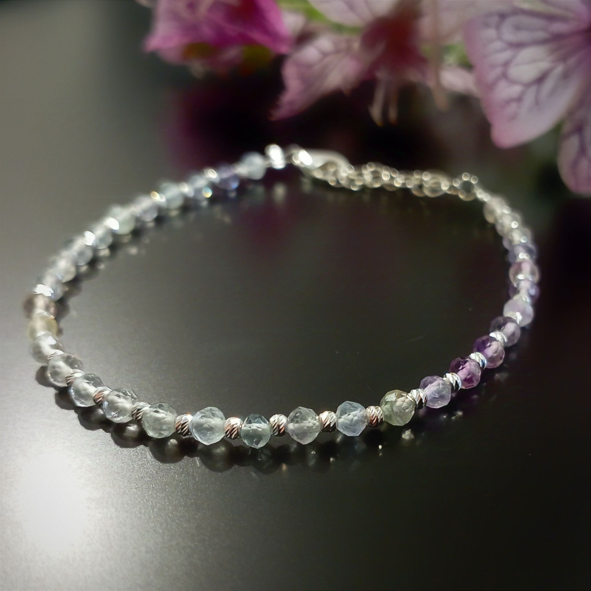 Florit Taşlı Gümüş Bileklik