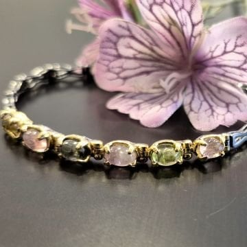 Turmalin Taşlı Gümüş Bileklik