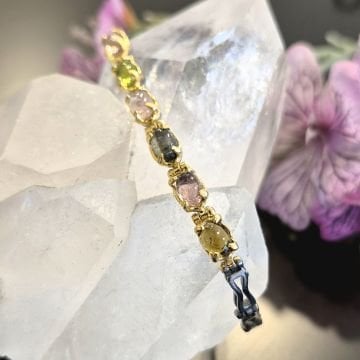 Turmalin Taşlı Gümüş Bileklik