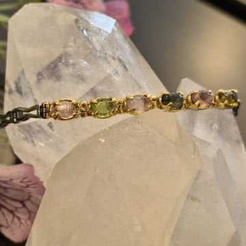 Turmalin Taşlı Gümüş Bileklik