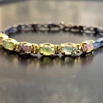 Turmalin Taşlı Gümüş Bileklik