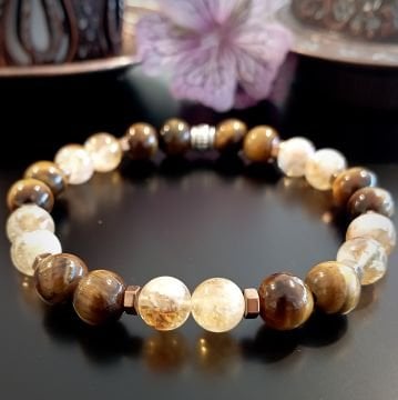 Kaplangözü, Sitrin ve Hematit Doğal Taş Bileklik