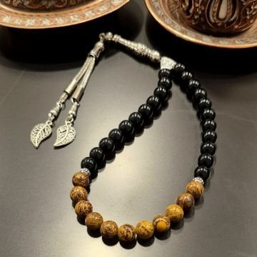 Mariam (Meryem) Jasper ve Obsidyen 33 lük Tasarım Tesbih