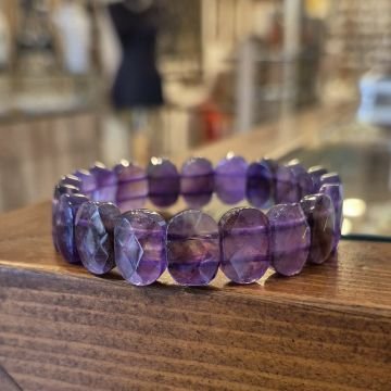 Özel Kesim Ametist  Pozitif Enerji Doğal Taş Bileklik
