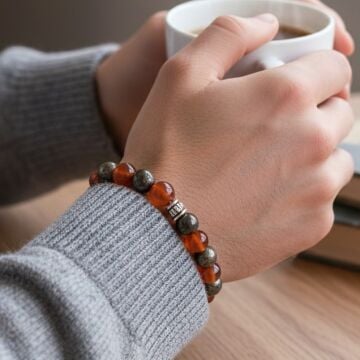 Akik ve Pirit Doğal Taş Bileklik